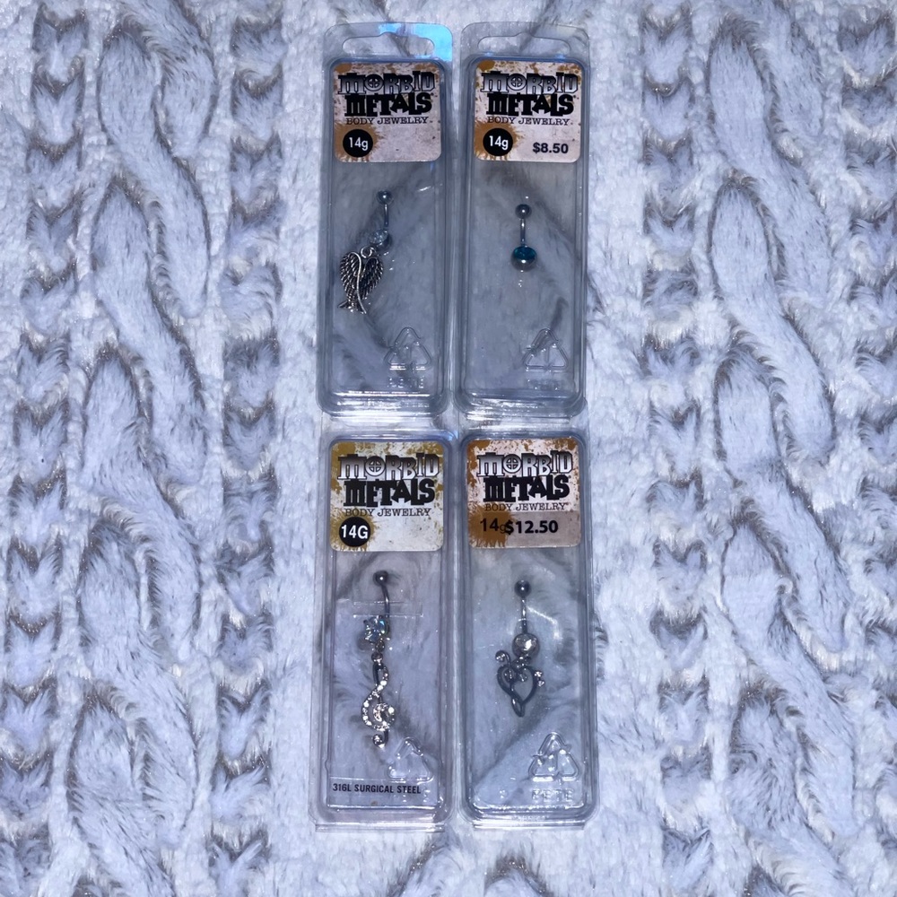 Hot Topic Morbid Metals Belly Rings 4 Pack